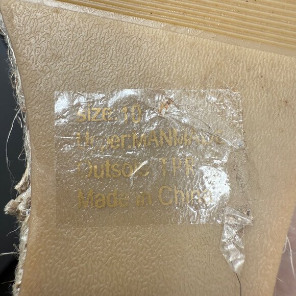 Olivia Miller Womens Woven Platform Wedge Sandals White Size 10 Espadrille Style - Picture 9 of 11